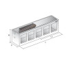 Tavolo frigo L. cm 250x67 UR