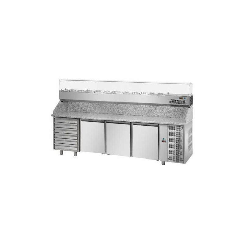 Tavolo frigo L. cm 271 3P+1C