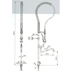 Rubinetteria con doccia h. cm 125