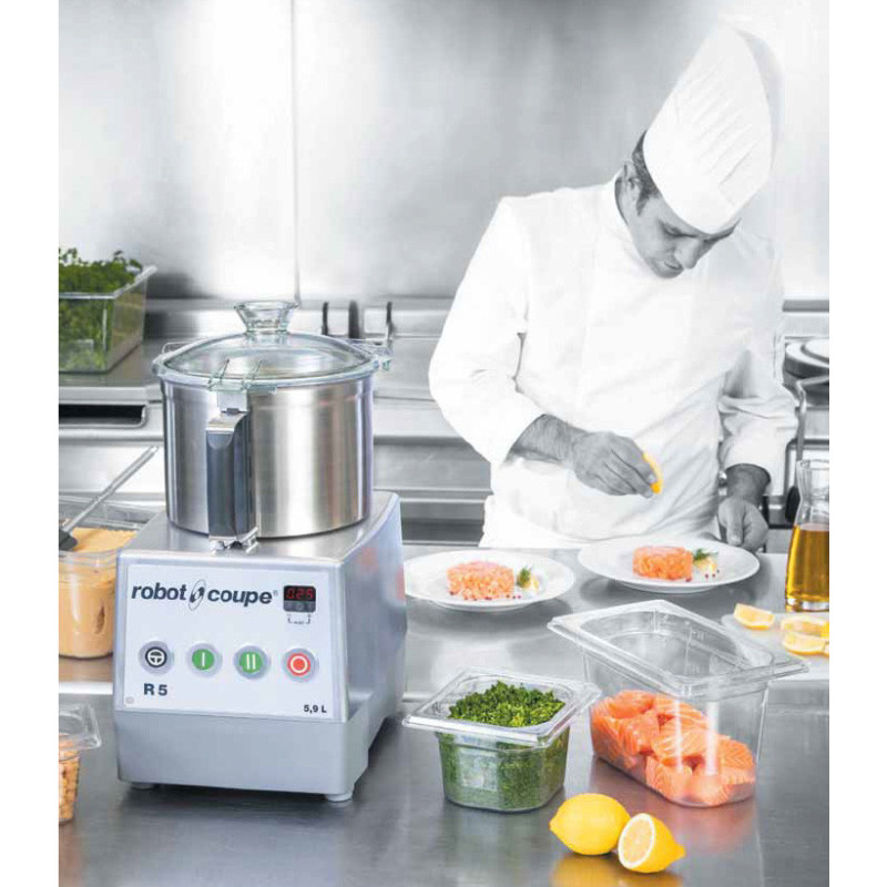 TECHNOCHEF - Cutter Professionale con vasca da lt 5, Mod.C2, Cutter,  mixer, tagliaverdure, tagliamozzarella